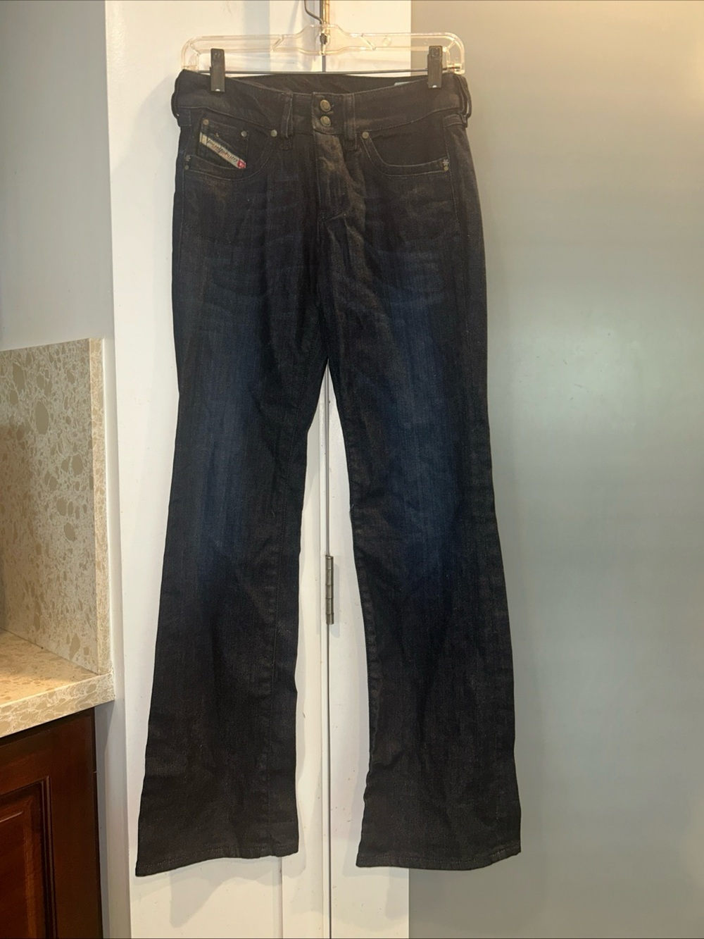 Diesel RONHAR JeansBlue Dark Wash Low Rise Bootcut Stretch Denim W26 L32